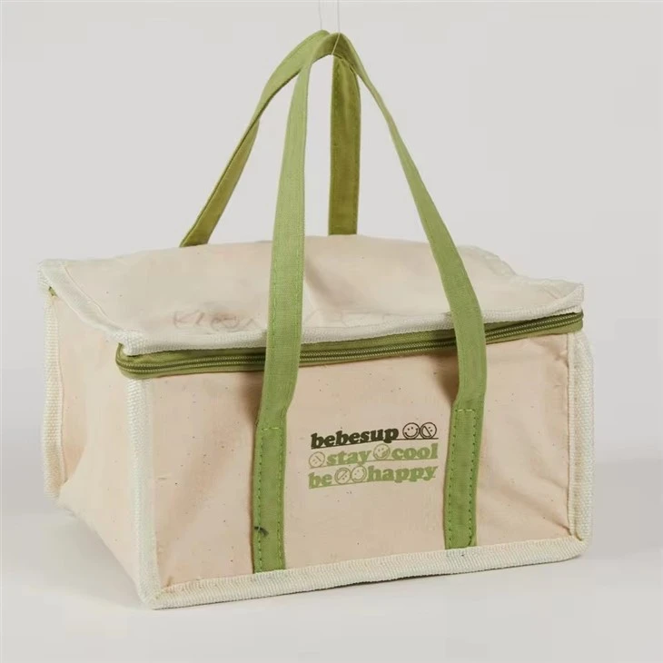 Eco Friendly Cotton Canvas Cheaper Lunch Bag Picnic Insulated Food Bag