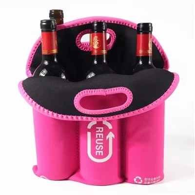 Sac isotherme pour 6 bouteilles de vin en néoprène avec isolation thermique et sac étanche pour 6 bouteilles de vin